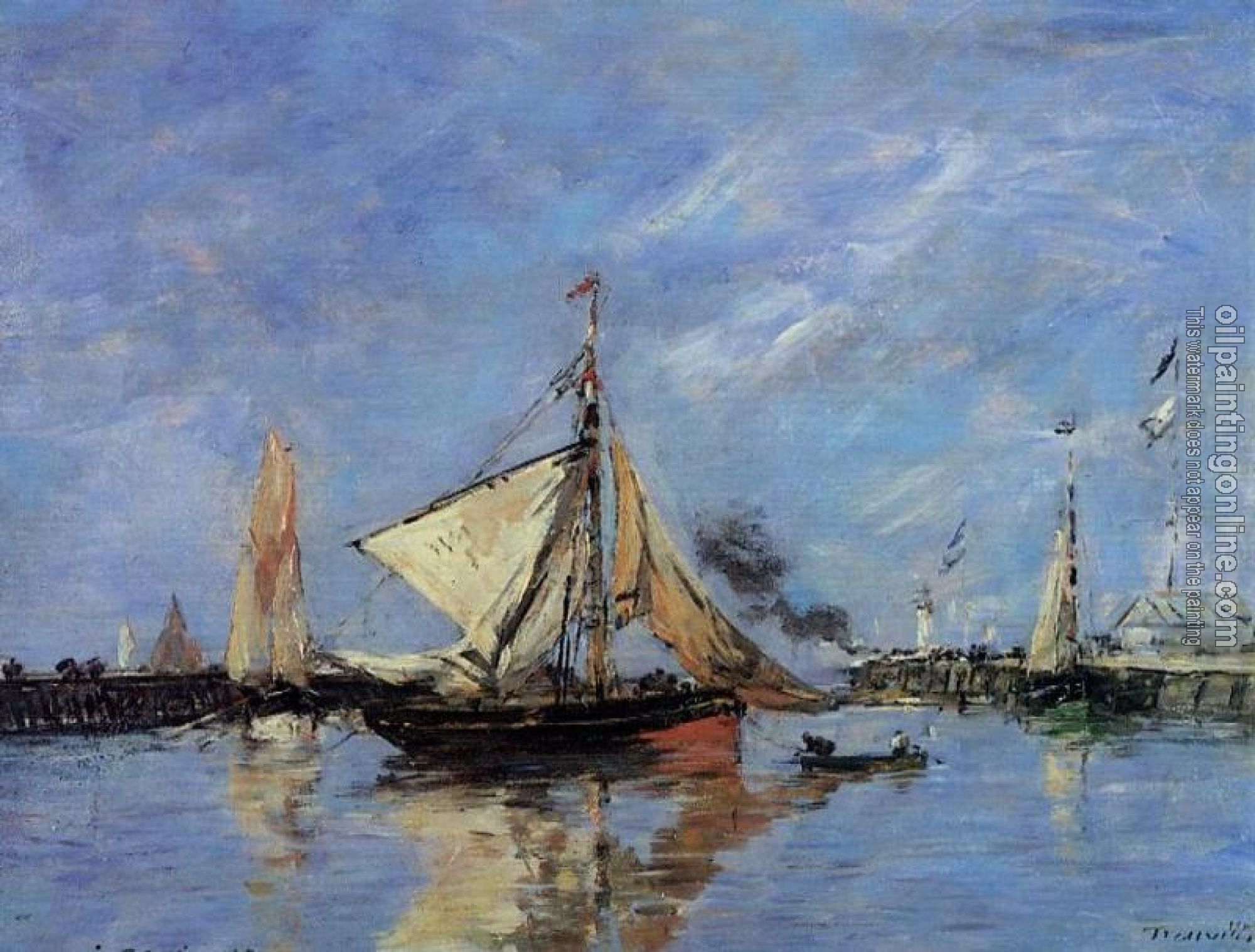 Boudin, Eugene - Trouville, the Jettys, High Tide